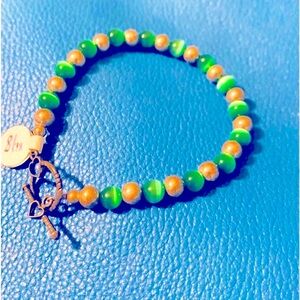 Sexy, cool boho beaded bracelet w/ heart toggle fasten